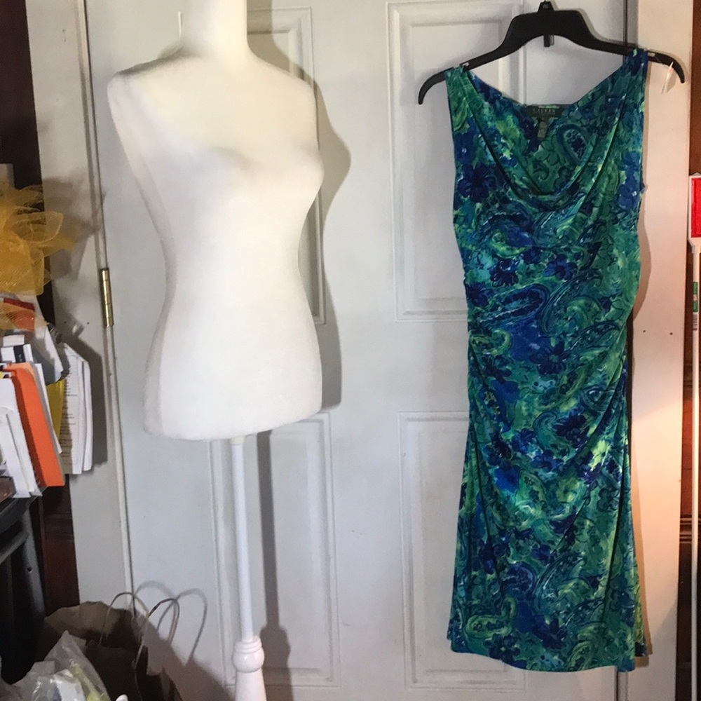 Dress sz 8 green/blue wore once